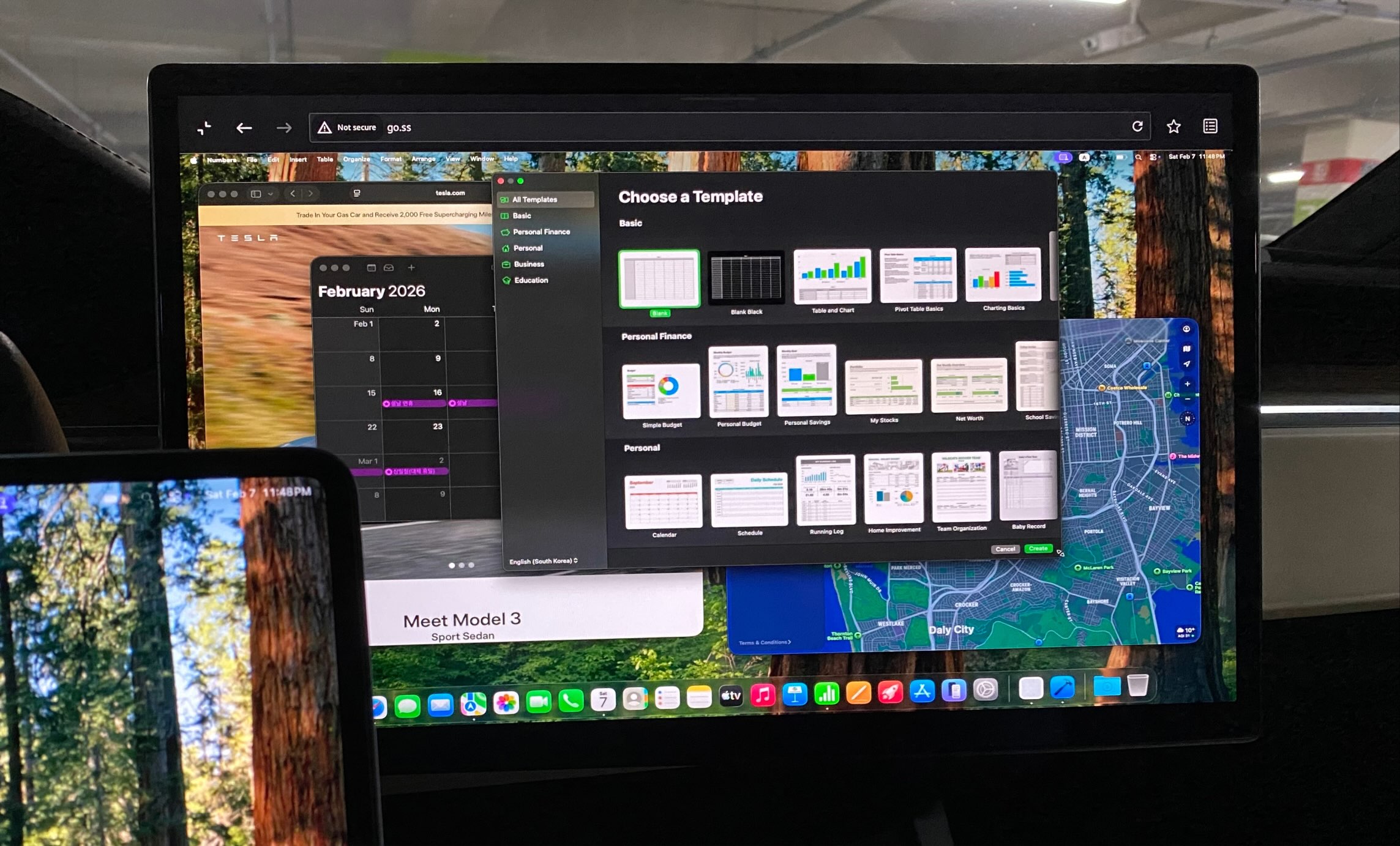 MacBook screen sharing to Tesla display